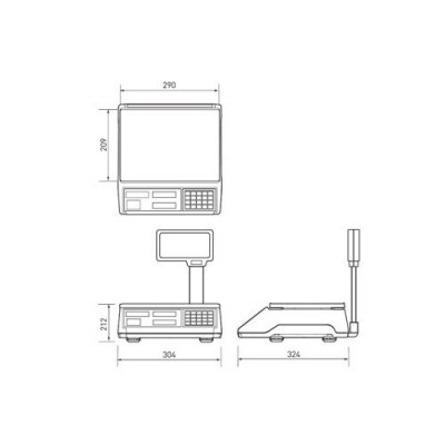 Ваги торгові CAS ER-JR-6CBU (Junior) до 6 кг c RS