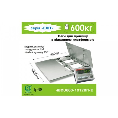 Низькопрофільна вага з відкидною платформою 4BDU600-1010 еліт ліфт 1000х1000 мм (до 600 кг)