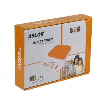 Весы электронные Aslor 109 до 2 кг. 0.1 г оранжевые