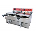 Фритюрница двойная электрическая профессиональная EF88 кран GoodFood Фритюрница двойная электрическая профессиональная EF88 кран GoodFood