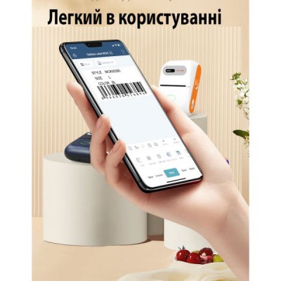 Портативный термопринтер UKRMARK DP26WT Bluetooth, белый, рулон 20-58 мм. для печати этикеток и чеков