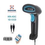 Сканер штрих-кодів UKRMARK KR-H3C-S з підставкою для 1D кодів, CCD, Дротовий (USB), ручний , сканування кодів з екрану Сканер штрих-кодів UKRMARK KR-H3C-S з підставкою для 1D кодів, CCD, Дротовий (USB), ручний , сканування кодів з екрану