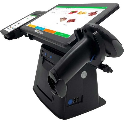 Универсальная касса 5-в-1 SHIVA POS Android 11 для магазина и торговли. POS-терминал + принтер чеков + сканер штрихкодов + держатель + ПО