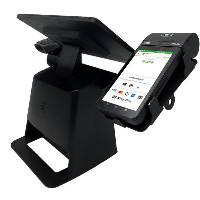 Комплексная касса 5-в-1 SHIVA POS Android 13 для магазина и торговли. POS-терминал + принтер чеков + сканер штрихкодов + держатель + ПО