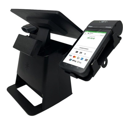 Универсальная касса 5-в-1 SHIVA POS Android 11 для магазина и торговли. POS-терминал + принтер чеков + сканер штрихкодов + держатель + ПО