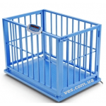 Ваги для зважування тварин, поросят, КРС на 300 кг, 500 кг, 1т, 2т платформа 750х1250 мм, огорожа 900 мм Горизонт